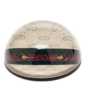 Authentic Gucci GG Green & Red Stripe Horsebit Paperweight NIB